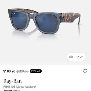 Ray-Ban Blue and Tortoise Sunglasses